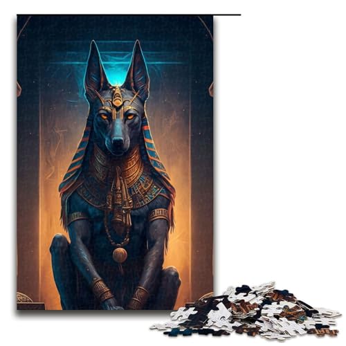 Anubis-Kunstwerk-Puzzleteile für Erwachsene Puzzles Geburtstagsgeschenkidee anspruchsvolles Denkspiel 1000 Teile (75 x 50 cm) von DEEPPAPEU