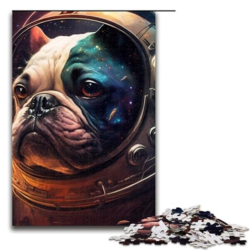 Art Bulls Dogs Puzzleteile für Erwachsene Holzpuzzle interaktives Familienspiel Bastelgeschenk mit farbenfrohen Kunstwerken 1000 Teile (75 x 50 cm) von DEEPPAPEU