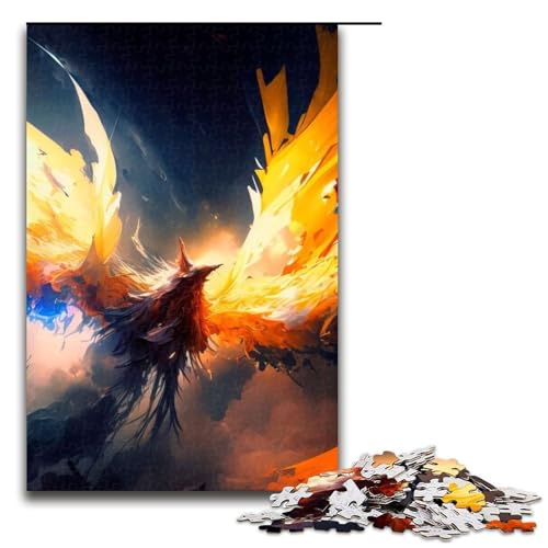 Art Phoenix Puzzles für Erwachsene Holzpuzzles anspruchsvolles Denkspiel für Teenager unterhaltsames interaktives Spiel für die ganze Familie 1000 Teile (75 x 50 cm) von DEEPPAPEU