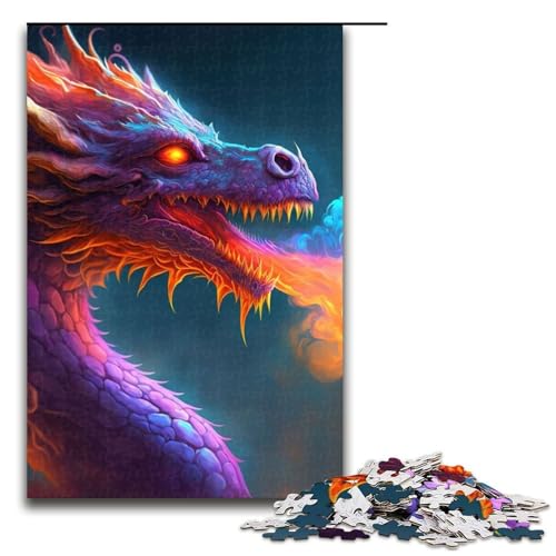 Asiatische Drachen-Puzzles für Erwachsene Holzpuzzles anspruchsvolles Denkspiel für Teenager unterhaltsames interaktives Spiel für die ganze Familie 1000 Teile (75 x 50 cm) von DEEPPAPEU