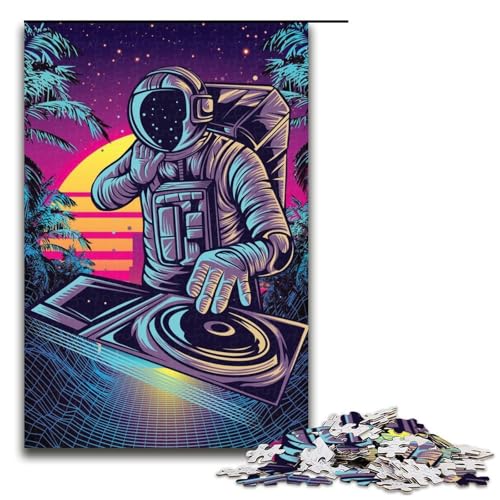 Astronaut DJ Puzzleteile für Erwachsene Puzzles Geburtstagsgeschenkidee anspruchsvolles Denkspiel 1000 Teile (75 x 50 cm) von DEEPPAPEU