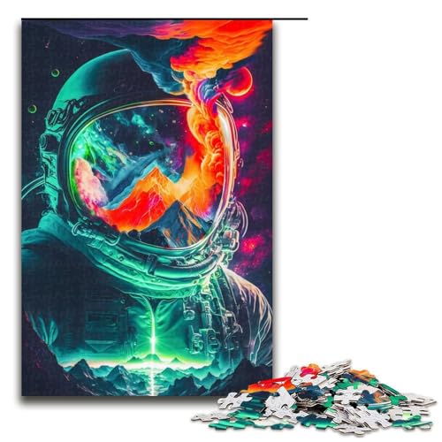 Astronaut im Weltraum-Puzzle für Erwachsene Holzpuzzle anspruchsvolles Denkspiel für Teenager unterhaltsames interaktives Spiel für die ganze Familie 1000 Teile (75 x 50 cm) von DEEPPAPEU