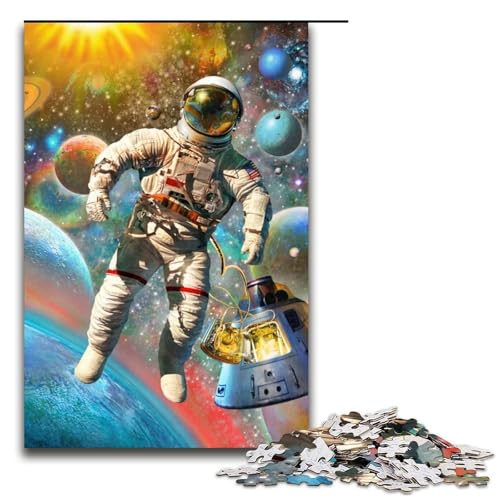 Astronauten-Puzzleteile Puzzle Muttertag Geburtstag Weihnachten 1000 Teile (75 x 50 cm) von DEEPPAPEU