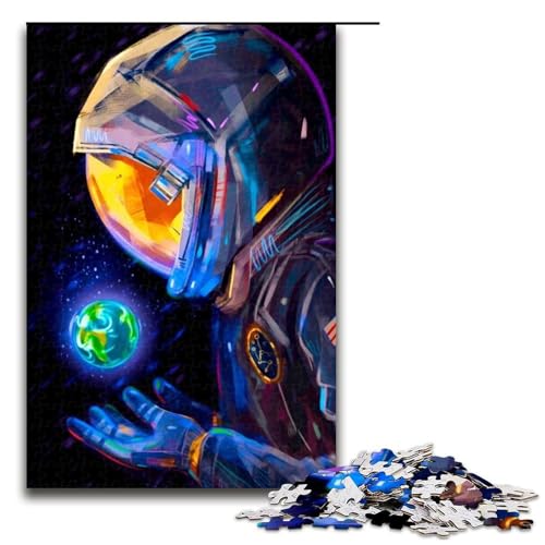 Astronauten-Puzzleteile Puzzle Muttertag Geburtstag Weihnachten 1000 Teile (75 x 50 cm) von DEEPPAPEU