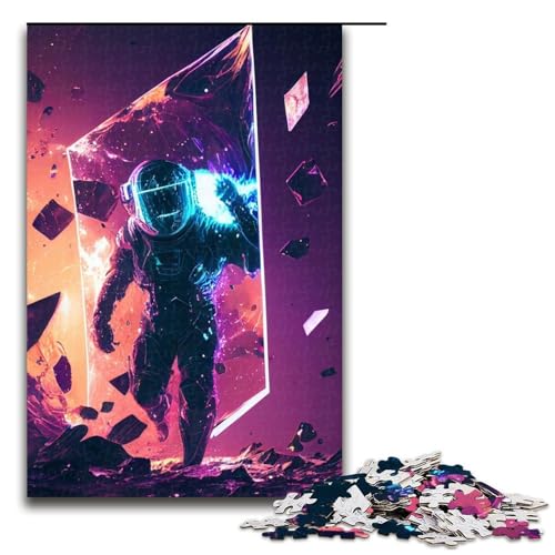 Astronauten-Puzzleteile für Erwachsene Puzzles Geburtstage und Feiertage 1000 Teile (75 x 50 cm) von DEEPPAPEU