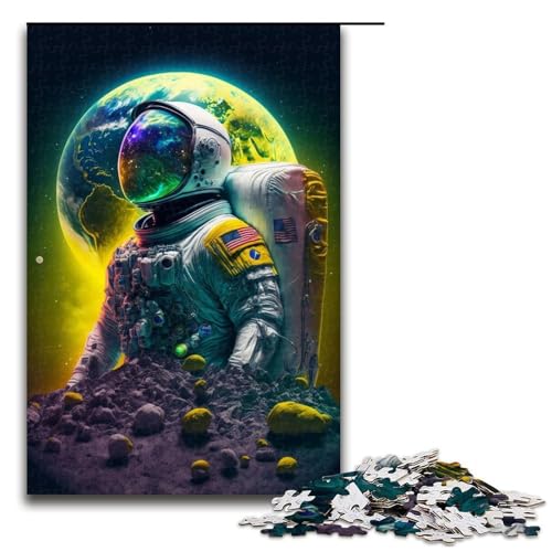 Astronauten-Puzzleteile für Erwachsene Puzzles Geburtstage und Feiertage 1000 Teile (75 x 50 cm) von DEEPPAPEU