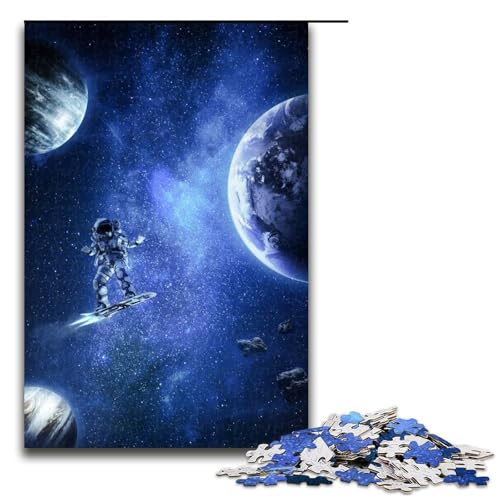 Astronauten-Skater-Teile-Puzzles für Erwachsene Puzzles für Erwachsene ideal für Familienspaß Entspannung 1000 Teile (75 x 50 cm) von DEEPPAPEU