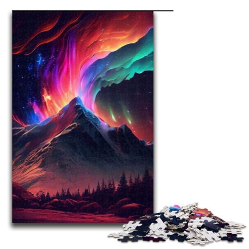 Aurora Borealis-Puzzle für Erwachsene anspruchsvolle Puzzleteile DIY-Dekoration Gehirn-Herausforderung für Erwachsene Familienurlaubsgeschenk 1000 Teile (75 x 50 cm) von DEEPPAPEU