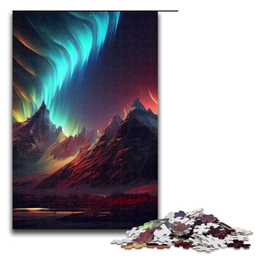 Aurora Borealis-Puzzles für Erwachsene Holzpuzzles anspruchsvolles Denkspiel für Teenager unterhaltsames interaktives Spiel für die ganze Familie 1000 Teile (75 x 50 cm) von DEEPPAPEU