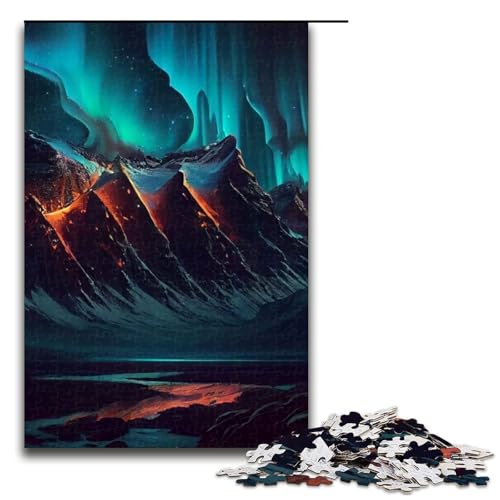 Aurora Borealis-Puzzleteile Geschenke Puzzles perfekt für Teenager und Sammler ideale Heimdekoration und Reisegeschenk 1000 Teile (75 x 50 cm) von DEEPPAPEU