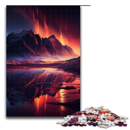 Aurora Borealis-Puzzleteile für Erwachsene Holzpuzzle interaktives Familienspiel Bastelgeschenk mit farbenfrohen Kunstwerken 1000 Teile (75 x 50 cm) von DEEPPAPEU