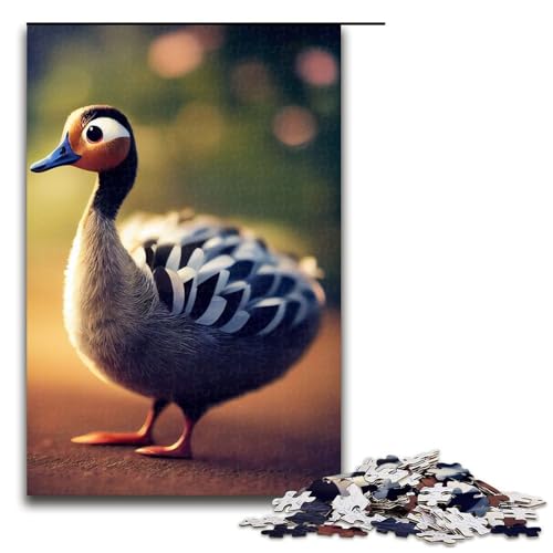 Bezauberndes Puzzle aus Holz mit Giraffe und Gans perfekt für Teenager Familienzusammenhalt Denksportaufgabe und DIY-Geschenk zur Heimdekoration 1000 Teile (75 x 50 cm) von DEEPPAPEU