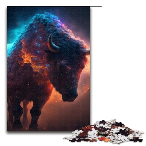 Bison-Puzzleteile für Erwachsene Puzzles Geburtstage und Feiertage 1000 Teile (75 x 50 cm) von DEEPPAPEU