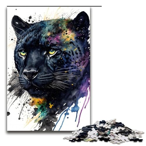 Black Panther Puzzleteile für Erwachsene Puzzles für Erwachsene perfekte DIY-Kunstdekoration oder Geburtstagsgeschenk 1000 Teile (75 x 50 cm) von DEEPPAPEU