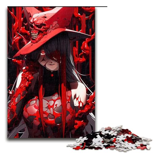 Blutroter Schatten Puzzleteile für Erwachsene Puzzles Geburtstagsgeschenkidee anspruchsvolles Denkspiel 1000 Teile (75 x 50 cm) von DEEPPAPEU