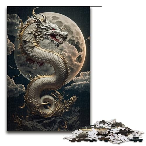 Brave Dragon Puzzleteile für Erwachsene Holzpuzzles Heimaktivität für Feiertage Geburtstage und Familienspieleabende 1000 Teile (75 x 50 cm) von DEEPPAPEU