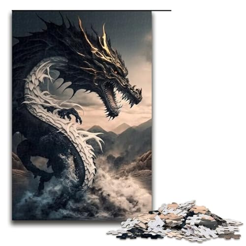 Brave Dragon Puzzleteile für Erwachsene Puzzles Geburtstagsgeschenkidee anspruchsvolles Denkspiel 1000 Teile (75 x 50 cm) von DEEPPAPEU