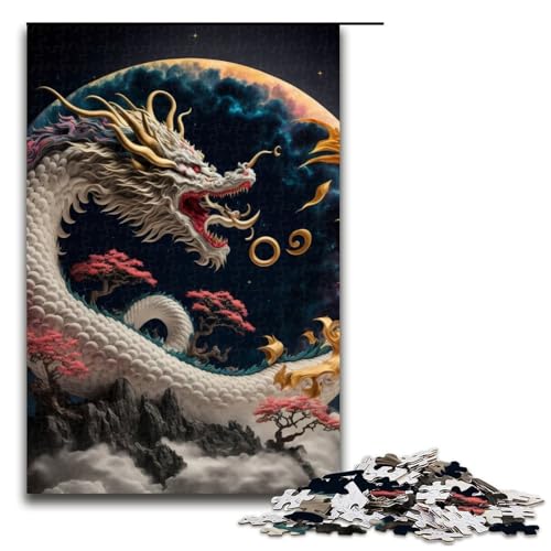Brave Dragon Puzzleteile für Erwachsene Puzzles Geburtstagsgeschenkidee anspruchsvolles Denkspiel 1000 Teile (75 x 50 cm) von DEEPPAPEU