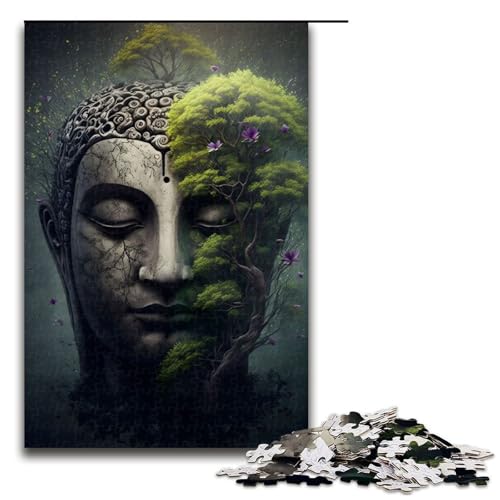 Buddha in der Natur Puzzleteile für Erwachsene Geburtstage und Feiertage 1000 Teile (75 x 50 cm) von DEEPPAPEU