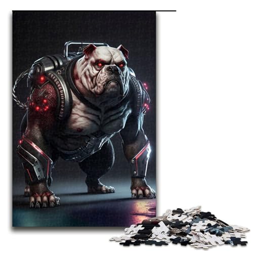 Bulldog-Puzzleteile Muttertag Geburtstag Weihnachten 1000 Teile (75 x 50 cm) von DEEPPAPEU