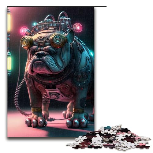 Bulldog-Puzzleteile für Erwachsene entspannende Unterhaltung Heimdekoration 1000 Teile (75 x 50 cm) von DEEPPAPEU