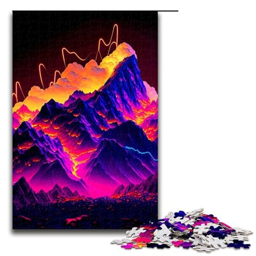 Bunte Berg-Puzzles für Erwachsene Unmögliche Puzzleteile für Erwachsene Geschenk für Männer und Frauen Alltag und besondere Anlässe 1000 Teile (75 x 50 cm) von DEEPPAPEU