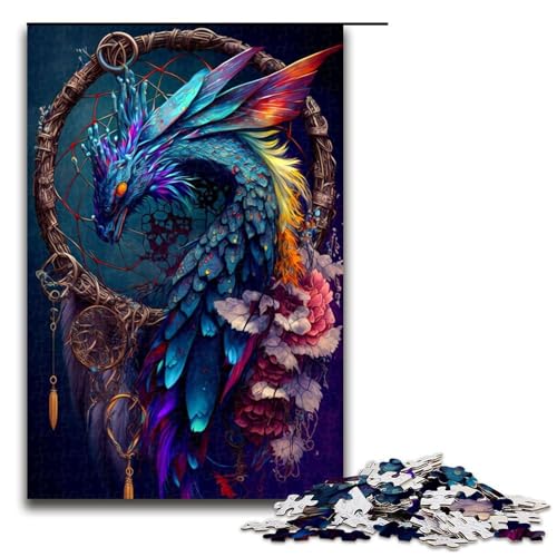 Bunte Drachen-Puzzleteile für Erwachsene Puzzles Geburtstagsgeschenkidee anspruchsvolles Denkspiel 1000 Teile (75 x 50 cm) von DEEPPAPEU