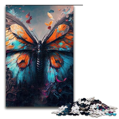 Bunte Schmetterlings-Puzzleteile für Erwachsene Geburtstage und Feiertage 1000 Teile (75 x 50 cm) von DEEPPAPEU