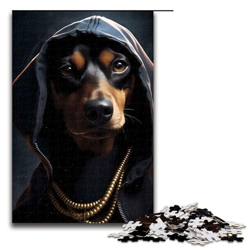 Cooles Dackel-Puzzle für Erwachsene 1000 Teile Geburtstage und Feiertage 75 x 50 cm von DEEPPAPEU