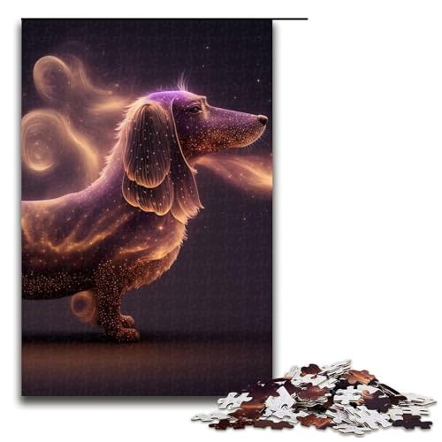 Dackel-Puzzleteile Geschenke Holzpuzzle perfekt für Familienfeiern Geburtstage Feiertage 1000 Teile (75 x 50 cm) von DEEPPAPEU
