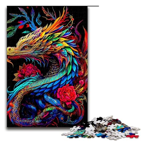 Drachen-Puzzleteile für Erwachsene Geburtstage und Feiertage 1000 Teile (75 x 50 cm) von DEEPPAPEU