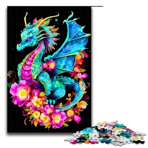 Drachen-Puzzleteile für Erwachsene entspannende Unterhaltung Heimdekoration 1000 Teile (75 x 50 cm) von DEEPPAPEU