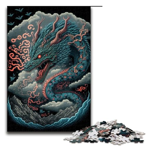 Drachen-Tier-Puzzles für Erwachsene Holzpuzzles anspruchsvolles Denkspiel für Teenager unterhaltsames interaktives Spiel für die ganze Familie 1000 Teile (75 x 50 cm) von DEEPPAPEU