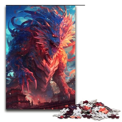 Dragon Monster Fury Puzzleteile für Erwachsene Puzzles für Erwachsene ideal für Familienspaß Entspannung 1000 Teile (75 x 50 cm) von DEEPPAPEU
