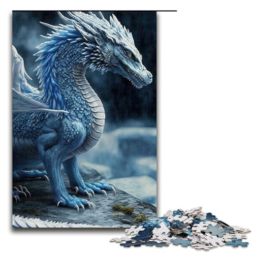 Eisdrache Eisdrache-Puzzle für Erwachsene Holzpuzzle perfekt für Familienfeiern Geburtstage Feiertage 1000 Teile (75 x 50 cm) von DEEPPAPEU