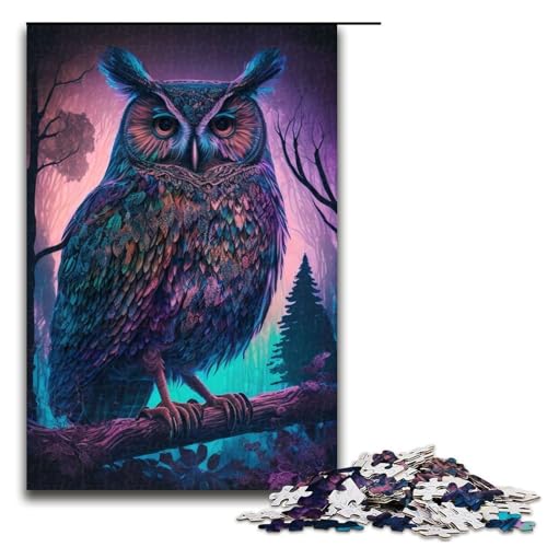 Eulennacht-Puzzleteile für Erwachsene Puzzles Geburtstagsgeschenkidee anspruchsvolles Denkspiel 1000 Teile (75 x 50 cm) von DEEPPAPEU