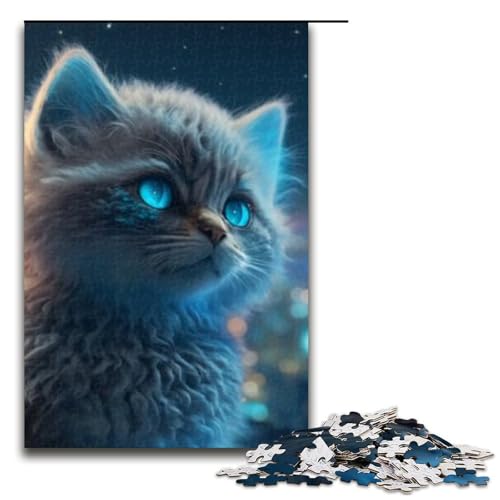 Fantasy-Haustier-Katzen-Puzzles für Erwachsene Holzpuzzles anspruchsvolles Denkspiel für Teenager unterhaltsames interaktives Spiel für die ganze Familie 1000 Teile (75 x 50 cm) von DEEPPAPEU