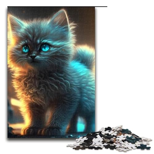 Fantasy-Haustierkatze-Puzzle für Erwachsene anspruchsvolle Puzzleteile DIY-Dekoration Gehirn-Herausforderung für Erwachsene Familienurlaubsgeschenk 1000 Teile (75 x 50 cm) von DEEPPAPEU
