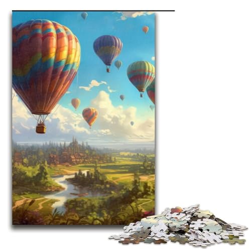 Heißluftballon-Puzzleteile für Erwachsene Holzpuzzles Heimaktivität für Feiertage Geburtstage und Familienspieleabende 1000 Teile (75 x 50 cm) von DEEPPAPEU
