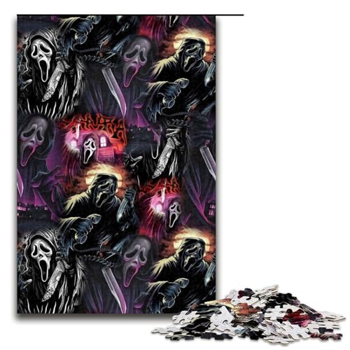 Horror-Monster-Puzzles für Erwachsene Puzzleteile für Erwachsene für Teenager Spieleabend mit der Familie hirnfordernde Geschenkidee 1000 Teile (75 x 50 cm) von DEEPPAPEU