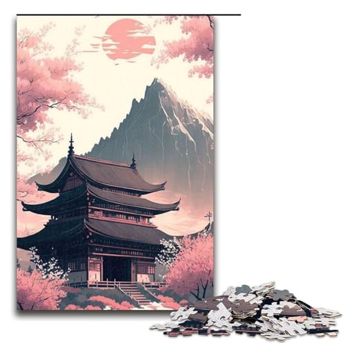 Japanische Tempel-Puzzles für Erwachsene Holzpuzzles perfekt für Familienfeiern Geburtstage Feiertage 1000 Teile (75 x 50 cm) von DEEPPAPEU