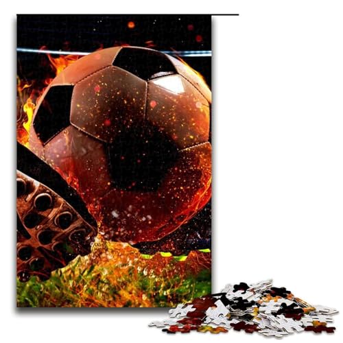 Kunst-Fußball-Puzzleteile für Erwachsene Unmögliche Puzzles für Erwachsene Hochschwieriges Denkspiel für Teenager 1000 Teile (75 x 50 cm) von DEEPPAPEU