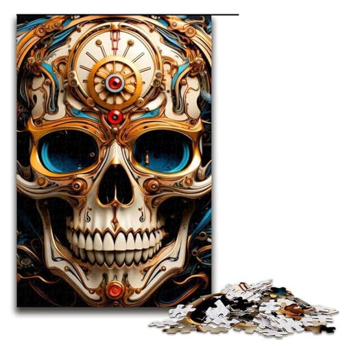 Kunst-Totenkopf-Puzzles für Erwachsene Holzpuzzles anspruchsvolles Denkspiel für Teenager unterhaltsames interaktives Spiel für die ganze Familie 1000 Teile (75 x 50 cm) von DEEPPAPEU