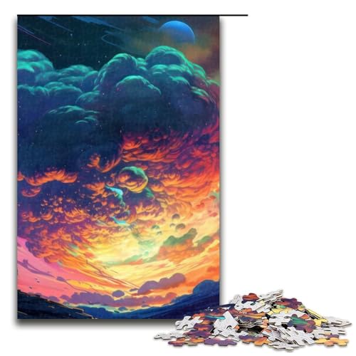 Lebendige Wolkenlandschaft-Puzzles für Erwachsene Holzpuzzles anspruchsvolles Denkspiel für Teenager unterhaltsames interaktives Spiel für die ganze Familie 1000 Teile (75 x 50 cm) von DEEPPAPEU