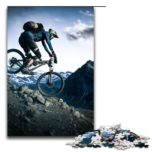 Mountainbike-Puzzles für Erwachsene Holzpuzzles anspruchsvolles Denkspiel für Teenager unterhaltsames interaktives Spiel für die ganze Familie 1000 Teile (75 x 50 cm) von DEEPPAPEU