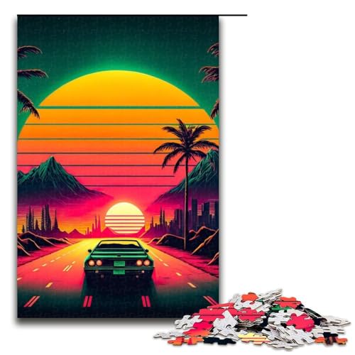Neon-Landschafts-Puzzleteile für Erwachsene Puzzles Geburtstage und Feiertage 1000 Teile (75 x 50 cm) von DEEPPAPEU