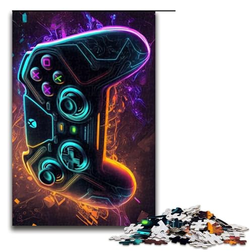 Neon-Spiel-Puzzles für Erwachsene Puzzleteile für Erwachsene für Teenager Spieleabend mit der Familie anspruchsvolle Geschenkidee 1000 Teile (75 x 50 cm) von DEEPPAPEU