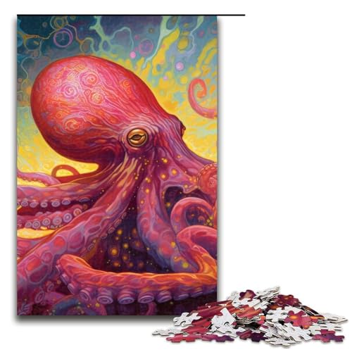 Oktopus-Kraken-Puzzleteile für Erwachsene Puzzles Geburtstagsgeschenkidee anspruchsvolles Denkspiel 1000 Teile (75 x 50 cm) von DEEPPAPEU