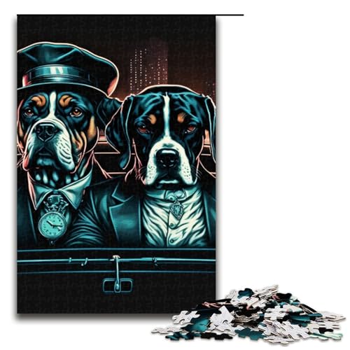 PC-Puzzle für Erwachsene „Black Dog Go to City“ Holzpuzzle für Erwachsene anspruchsvolles Denkspiel für Teenager Spaß für den Familienspielabend 1000 Teile (75 x 50 cm) von DEEPPAPEU