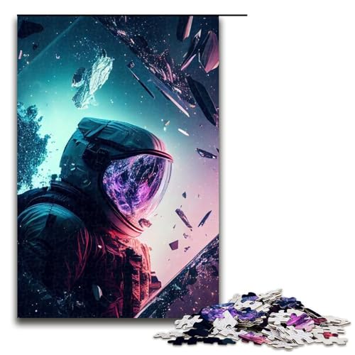 PC-Puzzle für Erwachsene Astronauten-Holzpuzzle für Erwachsene anspruchsvolles Denkspiel für Teenager Spaß für den Familienspielabend 1000 Teile (75 x 50 cm) von DEEPPAPEU